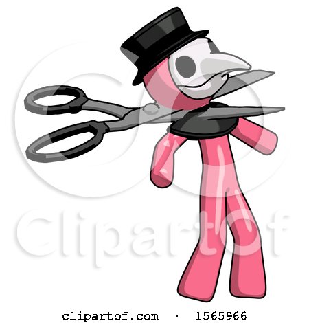 Pink Plague Doctor Man Scissor Beheading Office Worker Execution by Leo Blanchette