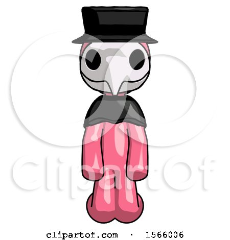 Pink Plague Doctor Man Kneeling Front Pose by Leo Blanchette