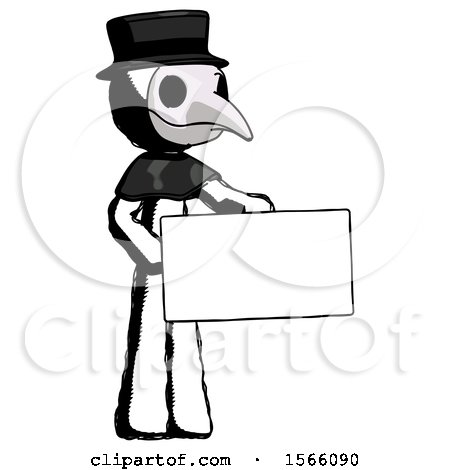 Ink Plague Doctor Man Presenting Large Envelope by Leo Blanchette
