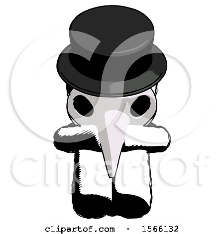 Ink Plague Doctor Man Sitting with Head down Facing Forward by Leo Blanchette