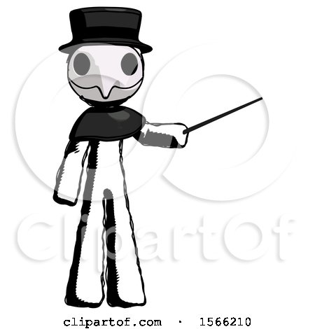 Ink Plague Doctor Man Teacher or Conductor with Stick or Baton Directing by Leo Blanchette