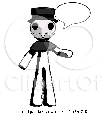 Ink Plague Doctor Man with Word Bubble Talking Chat Icon by Leo Blanchette