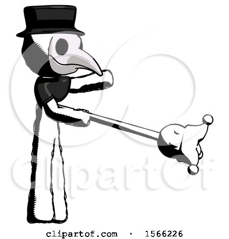 Ink Plague Doctor Man Holding Jesterstaff - I Dub Thee Foolish Concept by Leo Blanchette