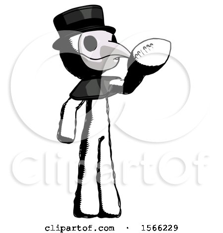Ink Plague Doctor Man Holding Football up by Leo Blanchette