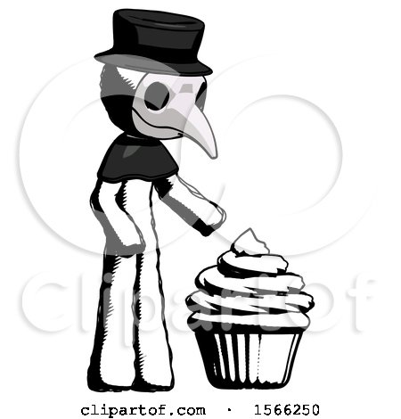 Ink Plague Doctor Man with Giant Cupcake Dessert by Leo Blanchette