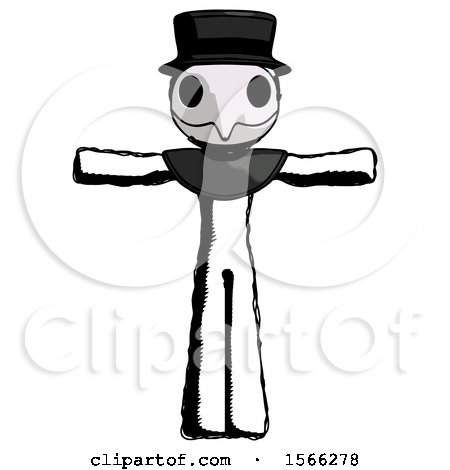 Ink Plague Doctor Man T-Pose Arms up Standing by Leo Blanchette