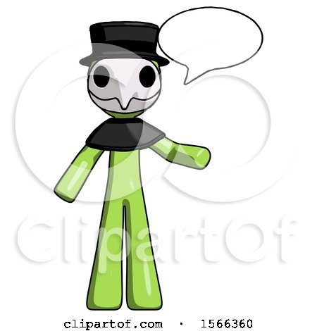 Green Plague Doctor Man with Word Bubble Talking Chat Icon by Leo Blanchette