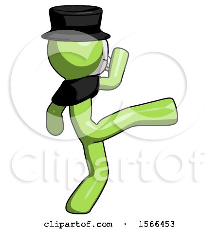 Green Plague Doctor Man Kick Pose by Leo Blanchette