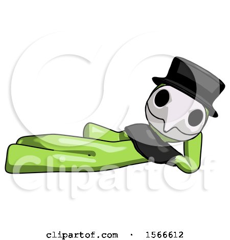 Green Plague Doctor Man Reclined on Side by Leo Blanchette