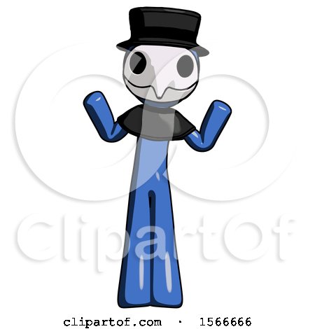 Blue Plague Doctor Man Shrugging Confused by Leo Blanchette