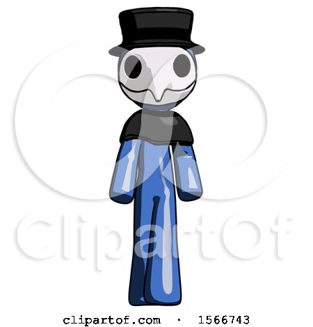 Blue Plague Doctor Man Walking Front View by Leo Blanchette