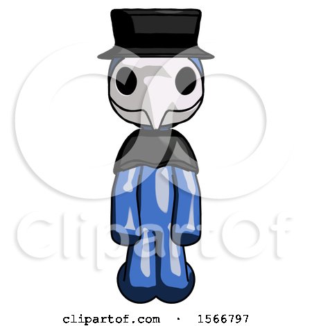 Blue Plague Doctor Man Kneeling Front Pose by Leo Blanchette
