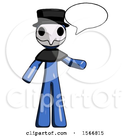 Blue Plague Doctor Man with Word Bubble Talking Chat Icon by Leo Blanchette