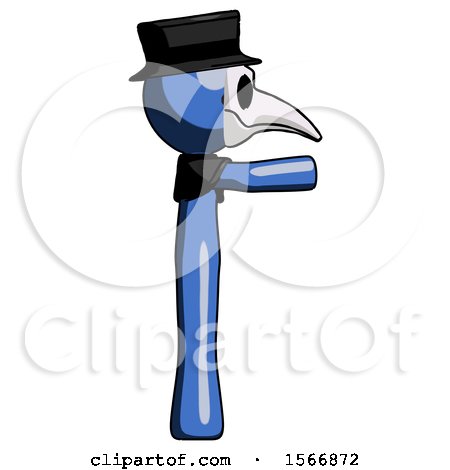 Blue Plague Doctor Man Pointing Right by Leo Blanchette
