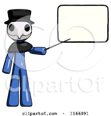 Blue Plague Doctor Man Giving Presentation in Front of Dry-erase Board by Leo Blanchette