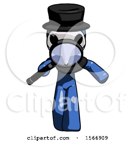 Blue Plague Doctor Man Looking down Through Magnifying Glass by Leo Blanchette