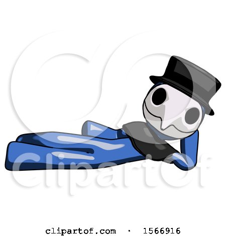 Blue Plague Doctor Man Reclined on Side by Leo Blanchette