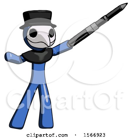 Blue Plague Doctor Man Demonstrating That Indeed the Pen Is Mightier by Leo Blanchette