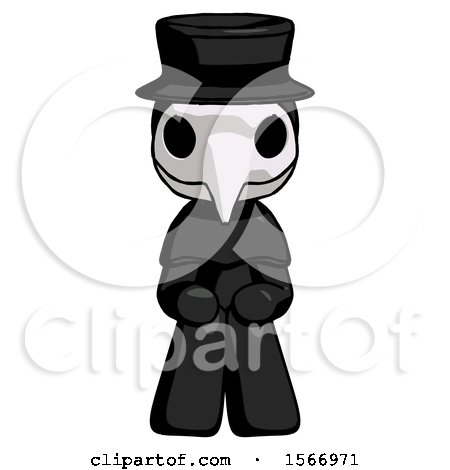 Black Plague Doctor Man Squatting Facing Front by Leo Blanchette