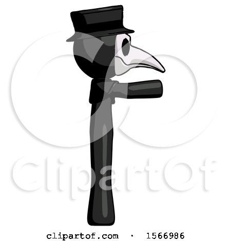 Black Plague Doctor Man Pointing Right by Leo Blanchette