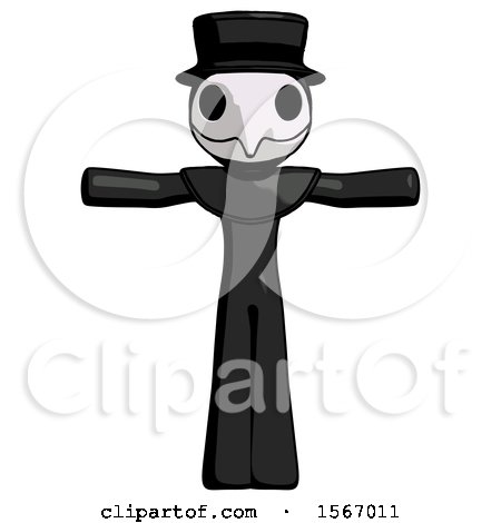 Black Plague Doctor Man T-Pose Arms up Standing by Leo Blanchette