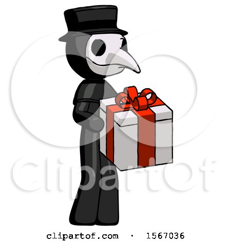 Black Plague Doctor Man Giving a Present by Leo Blanchette