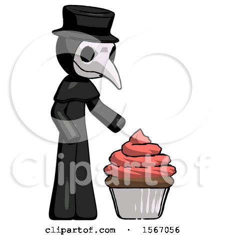 Black Plague Doctor Man with Giant Cupcake Dessert by Leo Blanchette