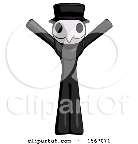 Black Plague Doctor Man with Arms out Joyfully by Leo Blanchette