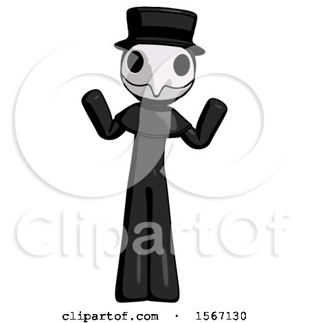 Black Plague Doctor Man Shrugging Confused by Leo Blanchette