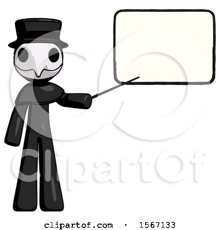 Black Plague Doctor Man Giving Presentation in Front of Dry-erase Board by Leo Blanchette