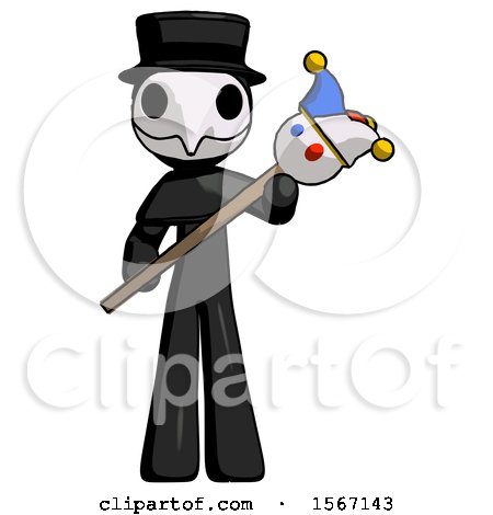 Black Plague Doctor Man Holding Jester Diagonally by Leo Blanchette