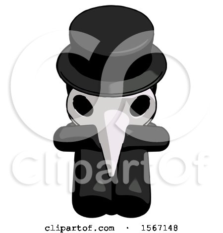 Black Plague Doctor Man Sitting with Head down Facing Forward by Leo Blanchette