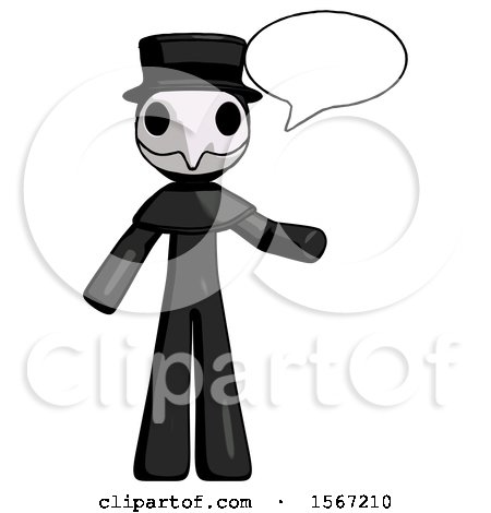 Black Plague Doctor Man with Word Bubble Talking Chat Icon by Leo Blanchette