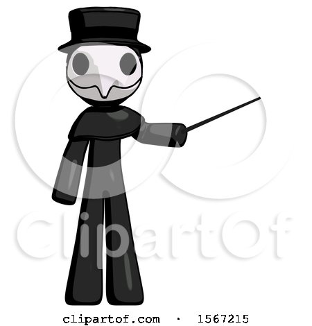 Black Plague Doctor Man Teacher or Conductor with Stick or Baton Directing by Leo Blanchette