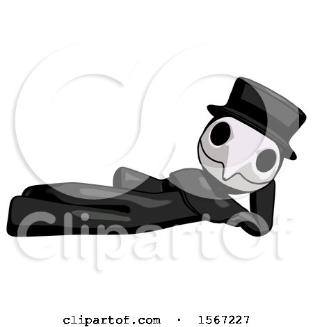 Black Plague Doctor Man Reclined on Side by Leo Blanchette