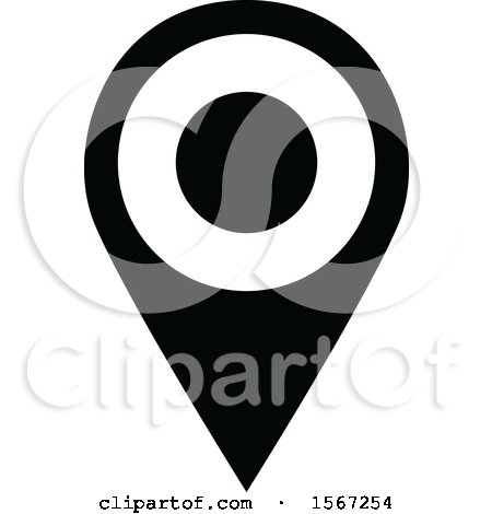 Clipart of a Black and White Location Icon - Royalty Free Vector Illustration by dero