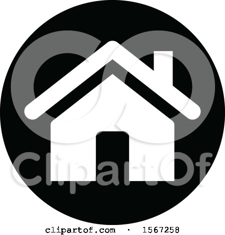 Clipart of a Black and White Home Address Icon - Royalty Free Vector Illustration by dero