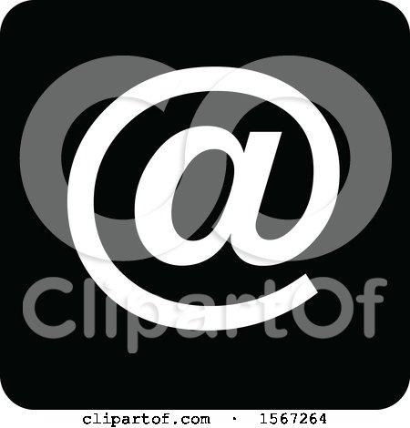 Clipart of a Black and White Email Icon - Royalty Free Vector Illustration by dero