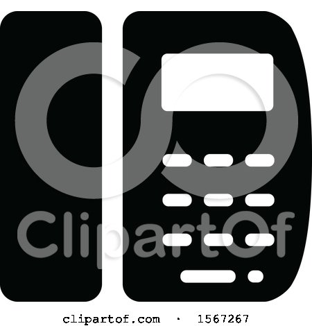 Clipart of a Black and White Phone Icon - Royalty Free Vector Illustration by dero