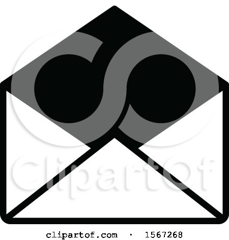 Clipart of a Black and White Mail Icon - Royalty Free Vector Illustration by dero