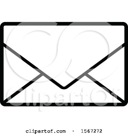 Clipart of a Black and White Mail Icon - Royalty Free Vector Illustration by dero