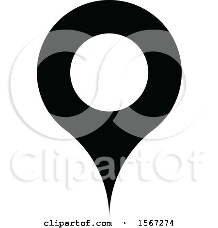Clipart of a Black and White Location Icon - Royalty Free Vector Illustration by dero