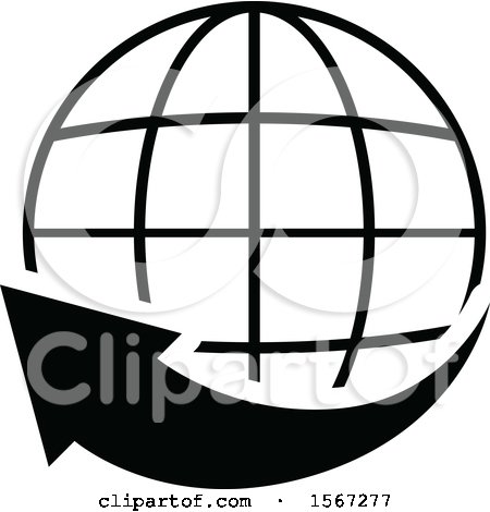 Clipart of a Black and White World Wide Web Icon - Royalty Free Vector Illustration by dero