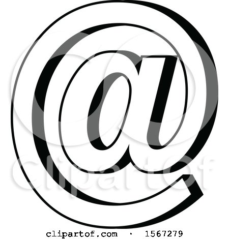 Clipart of a Black and White Email Icon - Royalty Free Vector Illustration by dero