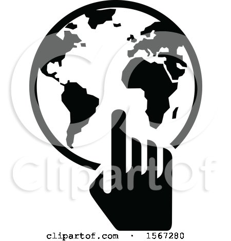 Clipart of a Black and White World Wide Web Icon - Royalty Free Vector Illustration by dero