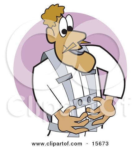 Male Pilot Or Astronaut Wearing A Safety Uniform Clipart Illustration by Andy Nortnik