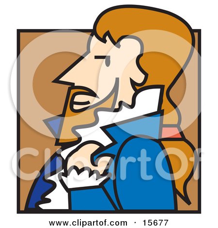 Nobleman With Long Brown Hair Standing In Profile Clipart Illustration by Andy Nortnik