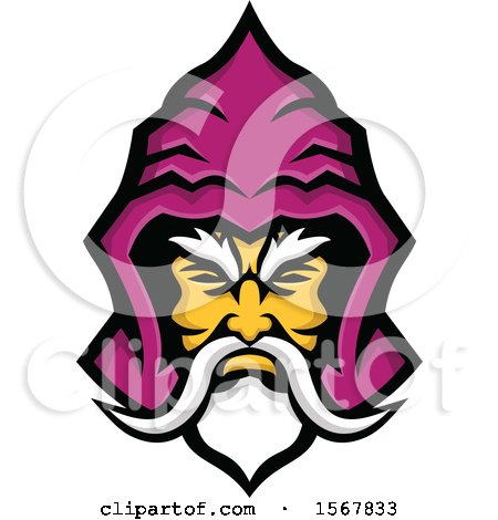 Clipart of a Warlock Head with a Hood - Royalty Free Vector Illustration by patrimonio