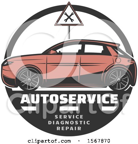 Clipart of a Car Repair Design - Royalty Free Vector Illustration by Vector Tradition SM