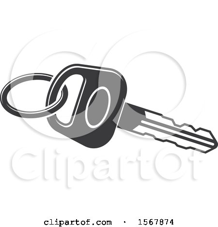 Clipart of a Car Key Automotive Icon - Royalty Free Vector Illustration by Vector Tradition SM